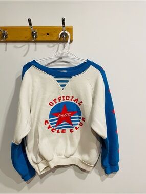 Coca-Cola Blue and White Cycle Club Sweatshirt